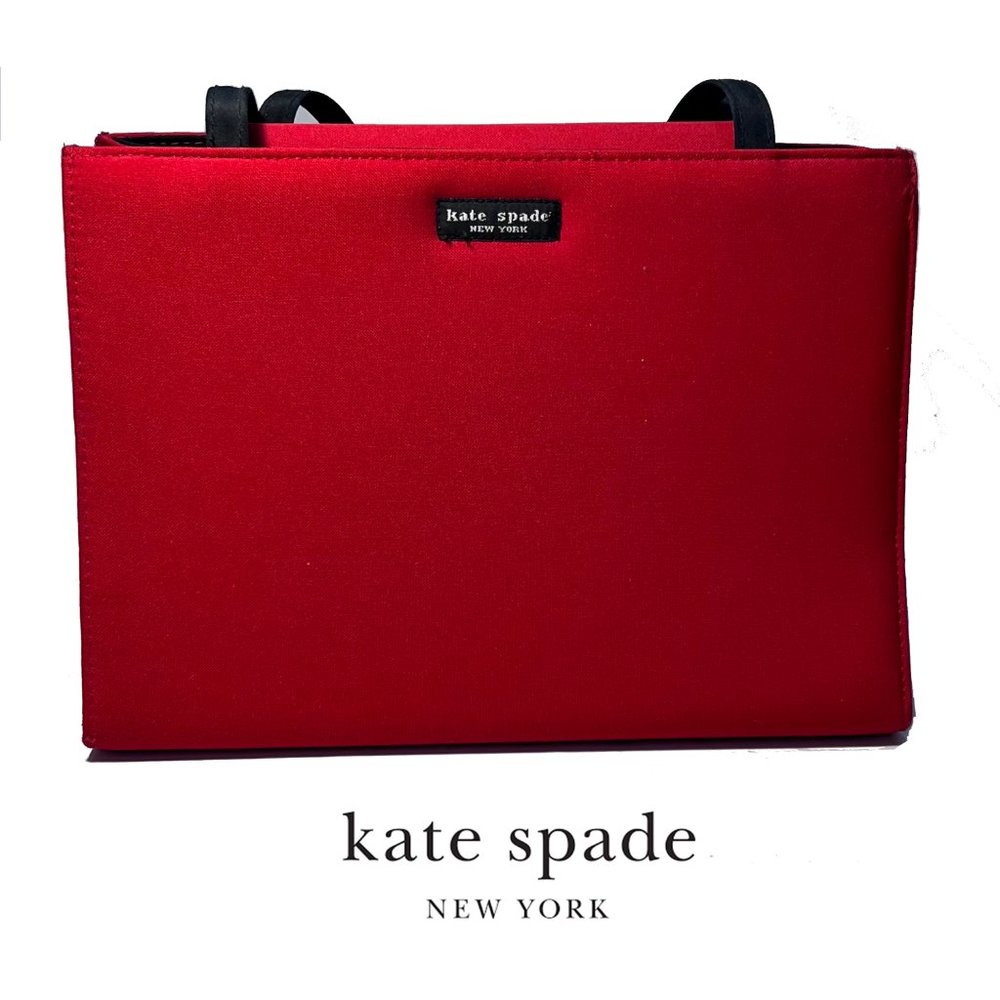 KATE SPADE "Sam" Red Padded Fabric Y2K Vintage Bag